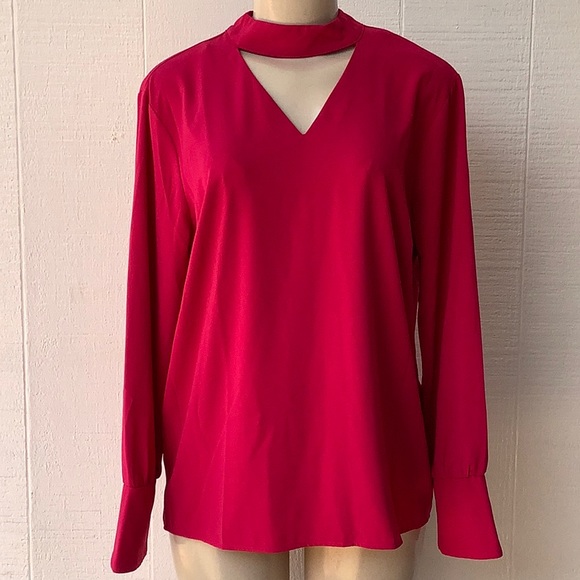 Simply Styled Petite Long-sleeve Blouse V-Front - Picture 1 of 9